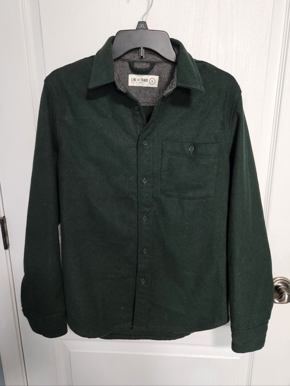 Line Of Trade Work Shirt The Kodiak Shacket Dk Green Outdoors Wool Mens Small